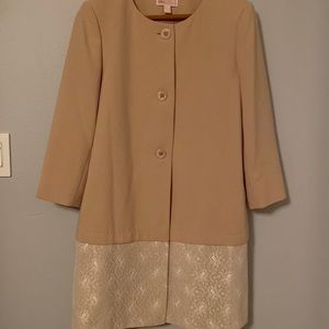 Chelsea28 Coat with Lace Trim